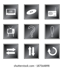 Set of icons on white background