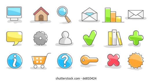Set of icons on a white background