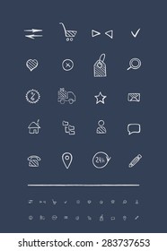 Set icons for online store, store icons, hand icons, web icon set