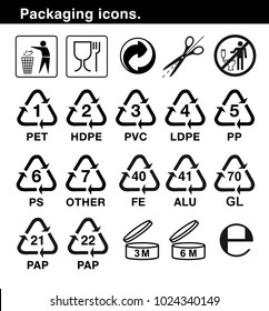 Set of icons for packaging. Vector elements. Ready for use in your design. EPS10