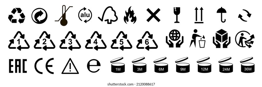 Set of icons for packaging. Vector elements