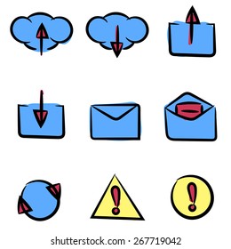 Set of icons painted by hand. Can be used in web or mobile software. Clean and simple.