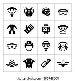 Set icons of parachute