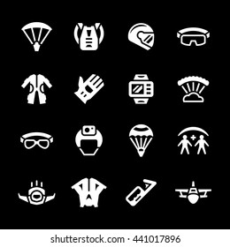 Set icons of parachute