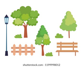 set icons park scene