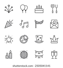 set of icons Party vector illustration