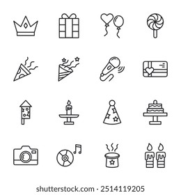 set of icons Party vector illustration