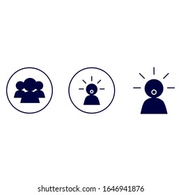 Set of icons of people. Linear minimalistic human symbol.