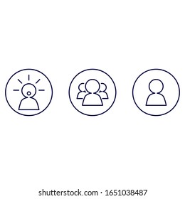 Set of icons of people. Linear minimalistic human symbol.