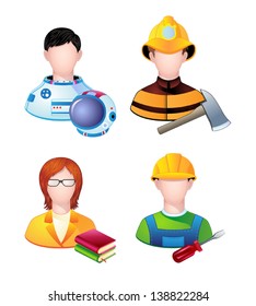 Set of icons with people profession. Vector.