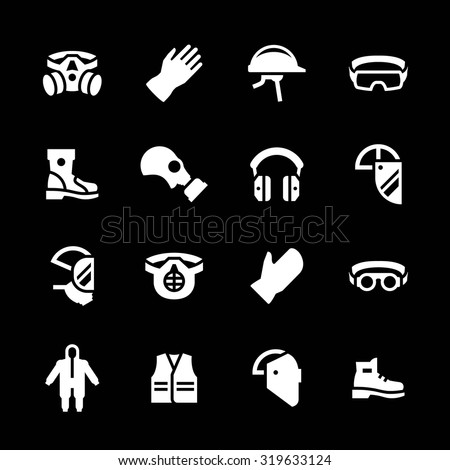 Set Icons Personal Protective Equipment Isolated Stock Vector (Royalty ...