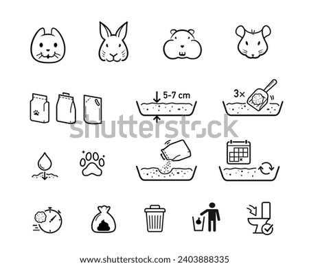 A set of icons for pets. The outline icons are well scalable and editable. Contrasting elements are good for different backgrounds. EPS10.