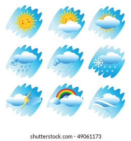 Set Icons with the phenomena of weather. Vector.