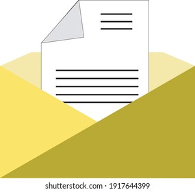 Set of icons with a picture of a closed letter. Paper document enclosed in an envelope. Delivery of correspondence or office documents. Vector illustration isolated on white background.2D
