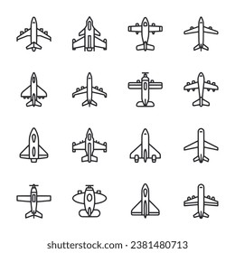 set of icons plane vector illustration