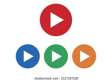 A set of icons for the play button. Playback of video and music. Vectors.