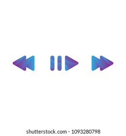 Set Icons Player Play Pause Rewind Stock Vector (Royalty Free ...