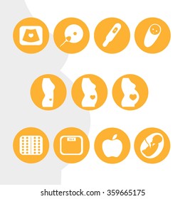 Set icons pregnancy. round