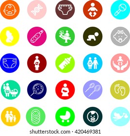 set of icons for pregnant women