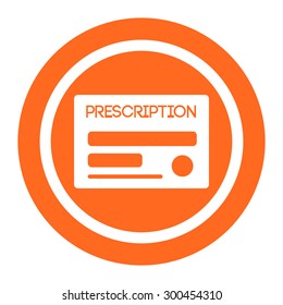 Set of icons with prescription, with text on green ribbon