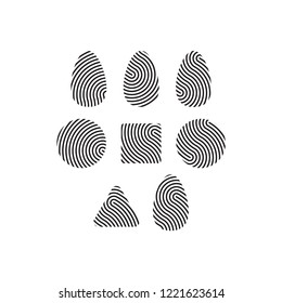 Set of icons prints fingerprints. Vector illustration