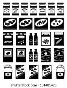 Set of icons of products. vector