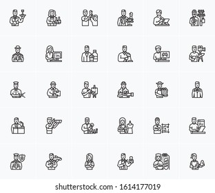  set icons profession Vetor Icon