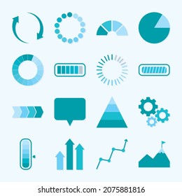 set icons of progress symbols
