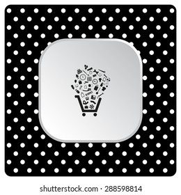 Set of icons. Put into shopping cart. Great buy. Cart of goods. Supermarket. icon. vector design