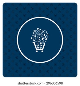 Set of icons. Put into shopping cart. Great buy. Cart of goods. Supermarket. icon. vector design