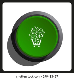 Set of icons. Put into shopping cart. Great buy. Cart of goods. Supermarket. icon. vector design