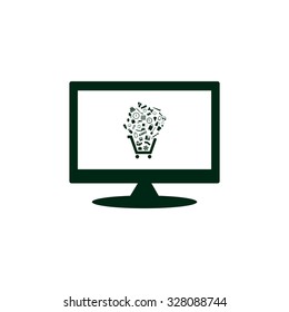 Set of icons. Put into shopping cart. Great buy. Cart of goods. Supermarket. icon. vector design