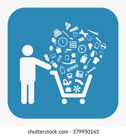 Set of icons. Put into shopping cart