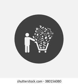 Set of icons. Put into shopping cart