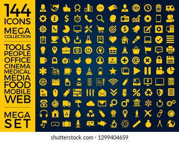 Set Of Icons, Quality Universal Pack, Big Icon Collection Vector Design Eps 10