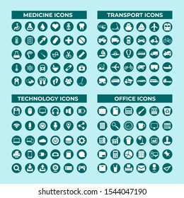 Set Of Icons, Quality Universal Pack, Big Icon Collection Vector Design Eps 10	
