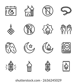 set of icons Ramadan vector illustration