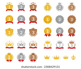 Set of icons for ranking, vector illustration