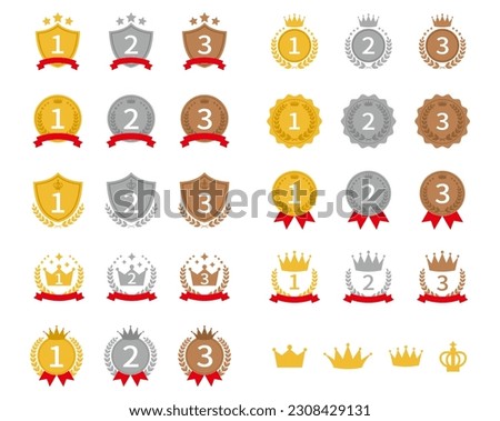 Set of icons for ranking, vector illustration