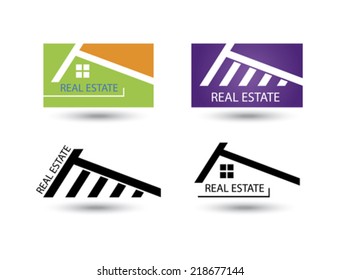 Set of icons for real estate business on white background.