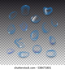 Set of icons realistic droplets