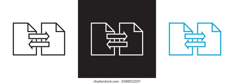 Set of  icons related to data exchange, traffic, files, cloud, server etc.  isolated on white and black background. vector illustration. EPS 10