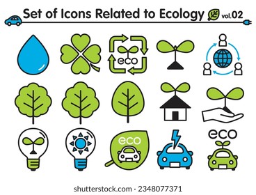 Set of Icons Related to Ecology. vol.2
