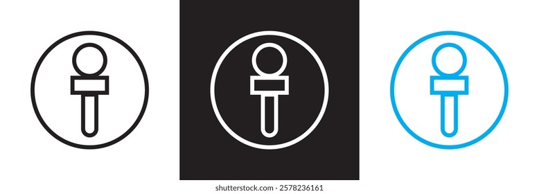 Set of  icons related to interview. Editable stroke. isolated on white and black background. vector illustration. EPS 10