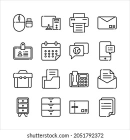 Set of Icons Related to Office Work