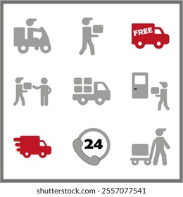 set of icons related to shipping goods, suitable for icons or logos related to online shops