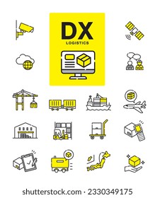 A set of icons related to simple logistics.