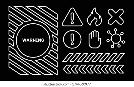 Set of icons related to warning