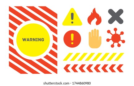 Set of icons related to warning
