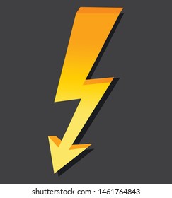 Set of icons representing lightning bolt, lightning strike or thunderstorm. Suitable for voltage, electrical discharge. Vector lightning
